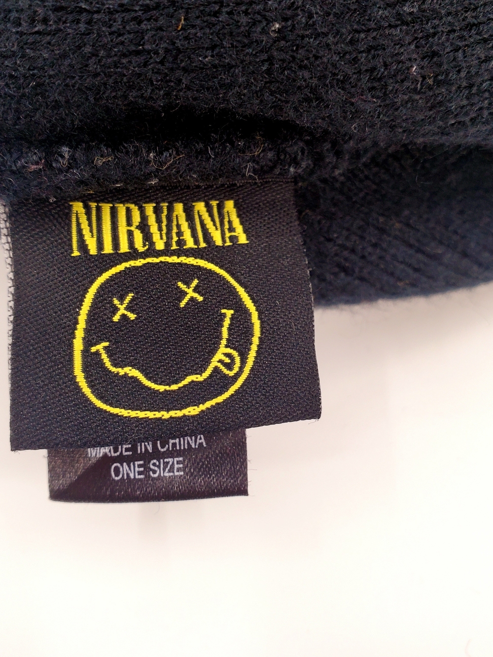 NIRVANA Beanie Hat With Smiley Faces Band Merch Knit Hat 2015 - Picture 6 of 9